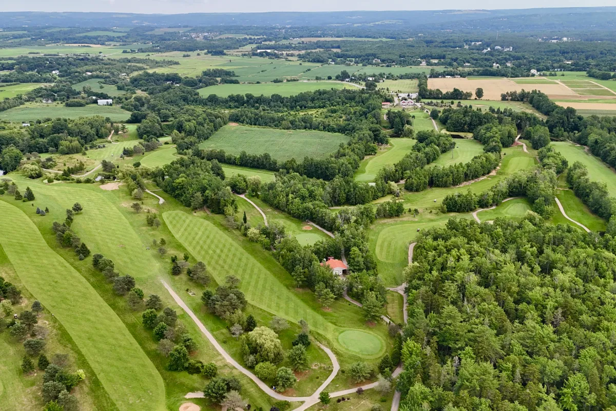 Aerial view of Eagle Crest Golf Club in the Annapolis Valley of Nova Scotia