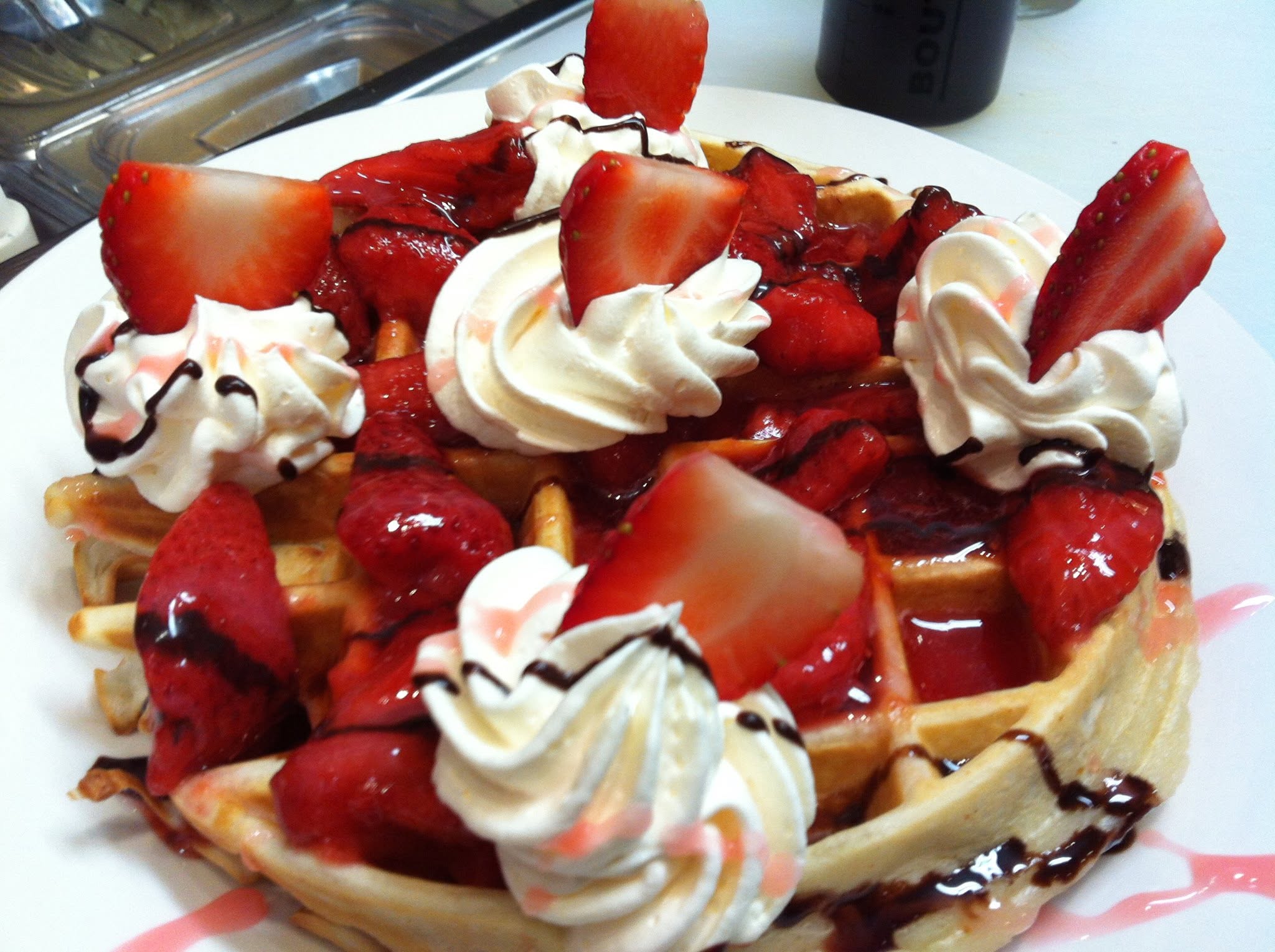 Waffles from the Green Elephant Cafe in Kingston, Nova Scotia