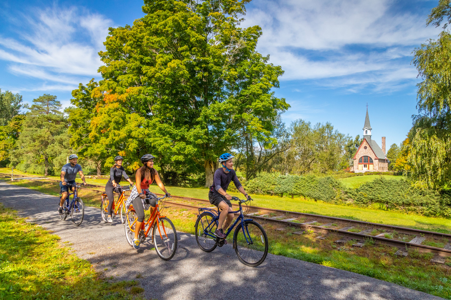 Cyclists on the Harvest Moon Trail near Grand Pre Historic Site